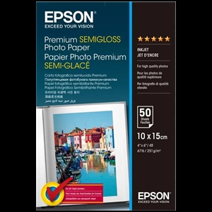 Epson Premium Semi-Gloss Photo Paper - 10x15cm - 50 sheets