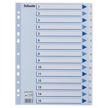 Esselte Register PP A4 1-15 white