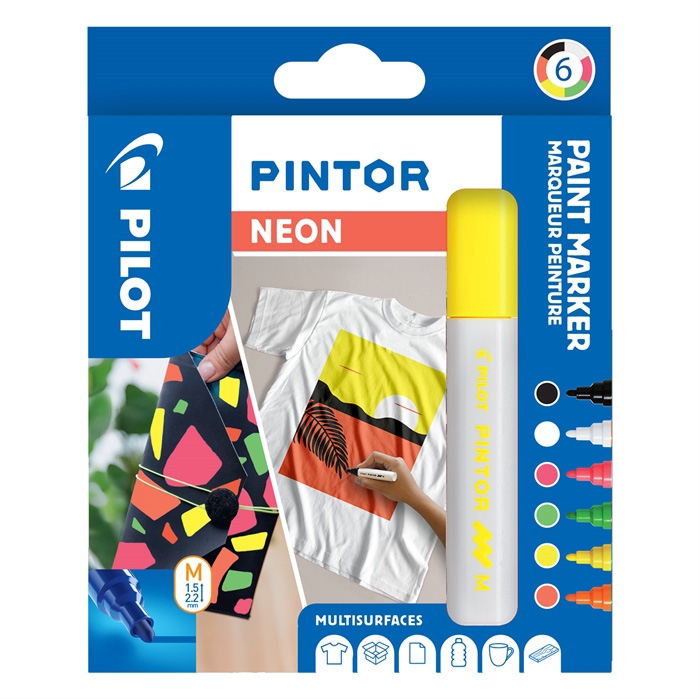 Pilot Marker Pintor Medium Neon 1.4 assorted (6)