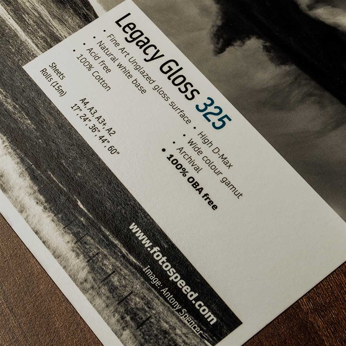 Fotospeed Legacy Gloss 325 g/m² - A2, 25 sheets