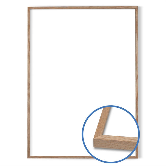 Standard photo and poster frame - 29.7 x 42 cm - Solid Oak with Museum Glass - 70% UV